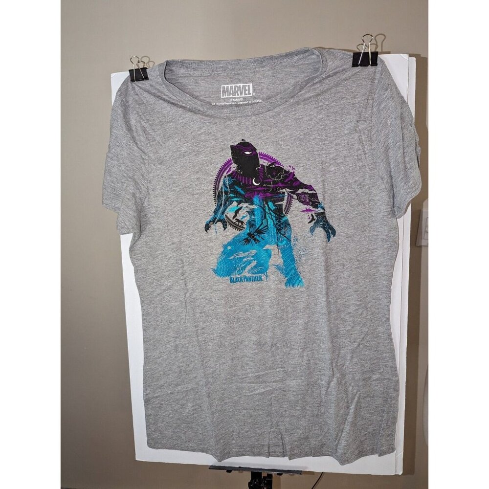 Only At EXP Marvel Gray Black Panther Graphic Short Sleeve T-shirt XL